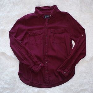 Cotton On Burgundy Button Down Shirt